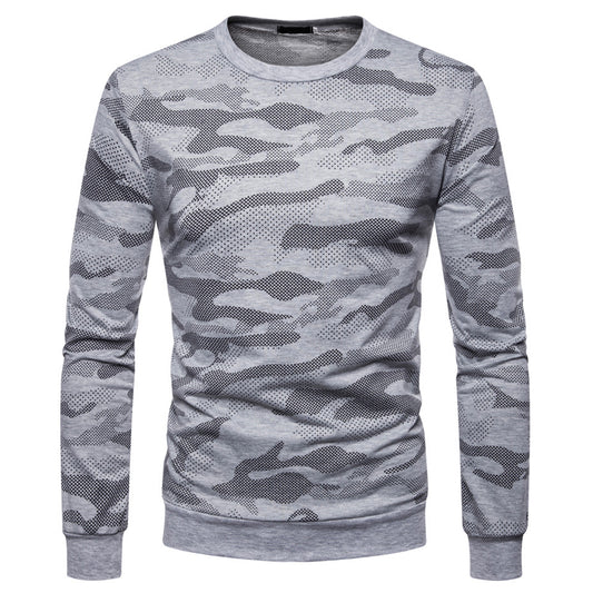 Men's V-neck Solid Color Long Sleeve T-Shirt Black