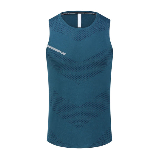 Men's solid color reflective quick drying vest in deep blue