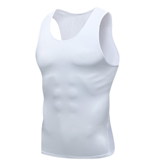Men's Stretch Sweat Absorbent Sleeveless T-Shirt 1001 Gray Black Line