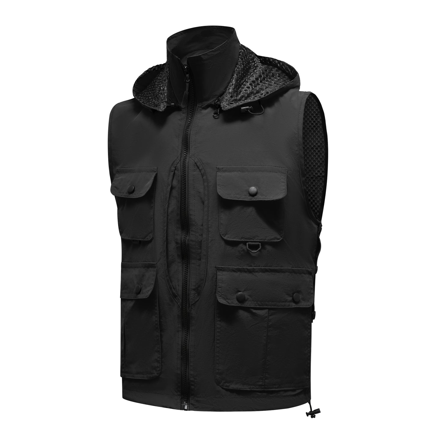 YOUTHUP Men's Hooded Multi Pocket Camping Hunting Safari Gilet  Casua Vest