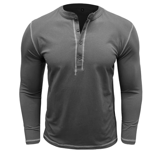 Men's solid round neck slim fit T-shirt dark gray