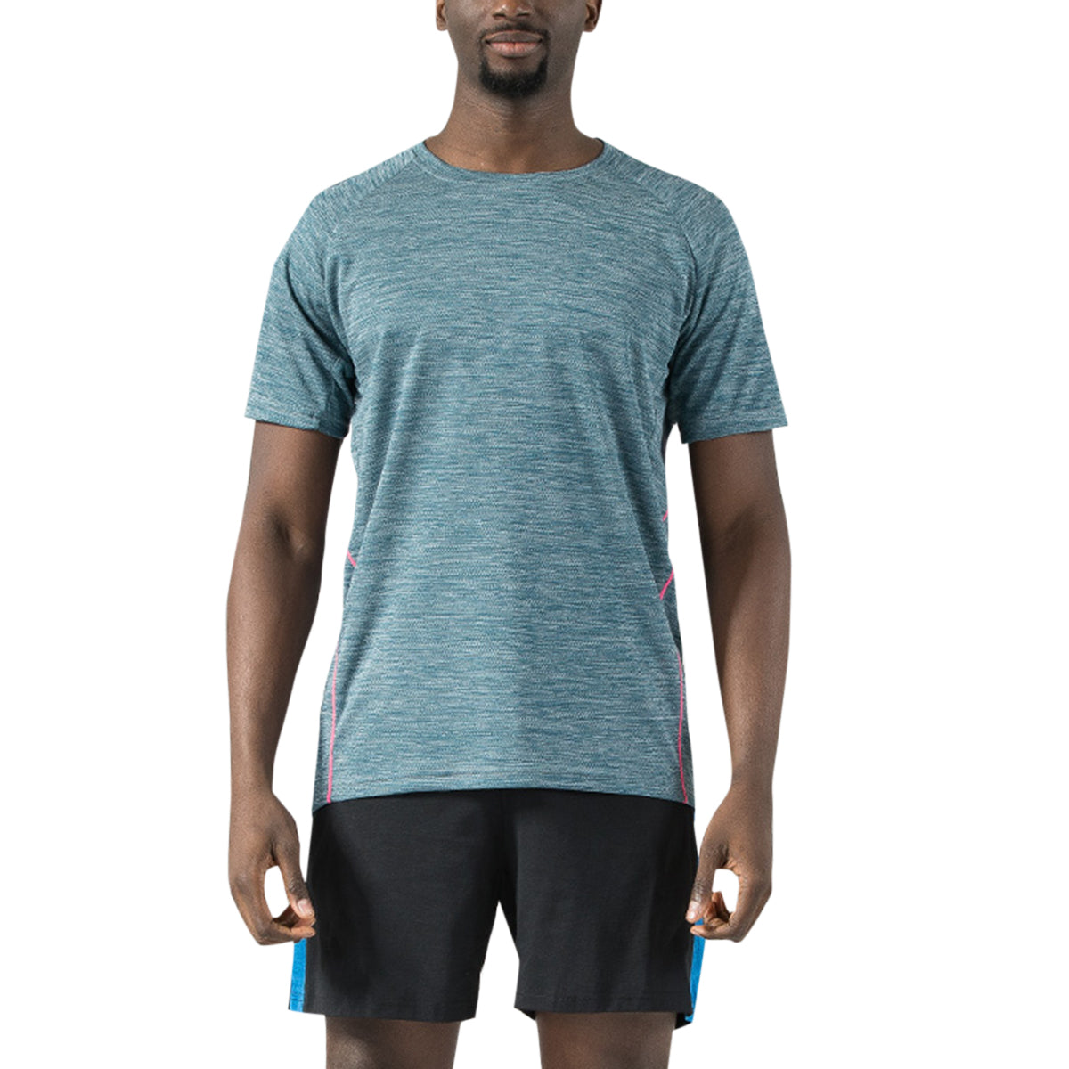 Men's round neck quick-drying short-sleeved T-shirt big black