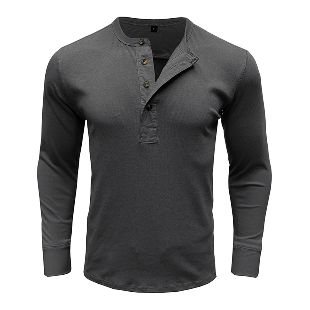 Men's solid round neck slim t-shirt gray