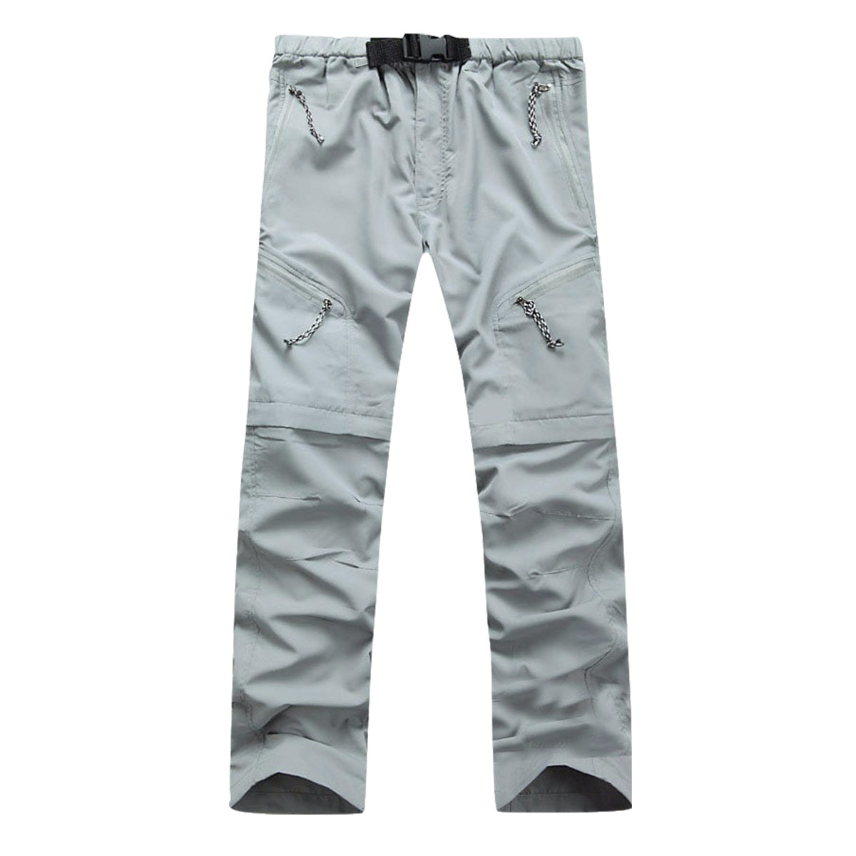 Men's solid color detachable quick drying sports casual pants light gray