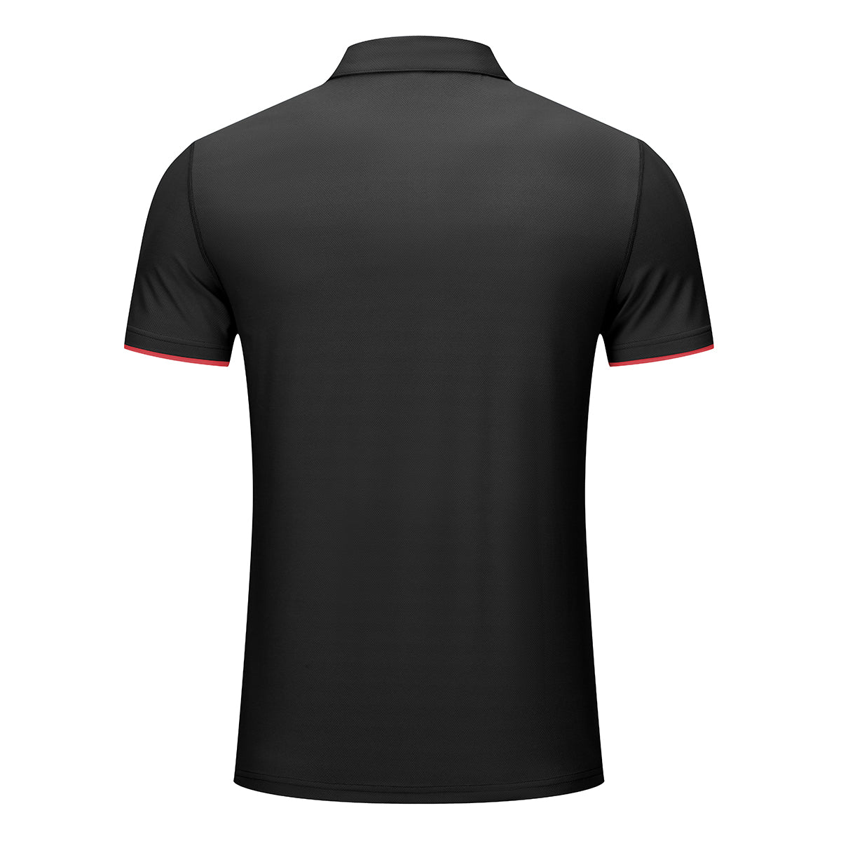 Men's solid color quick drying POO collar short sleeved T-shirt made of carbon black