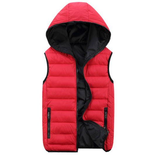 Men's autumn and winter warm casual plus size vest red