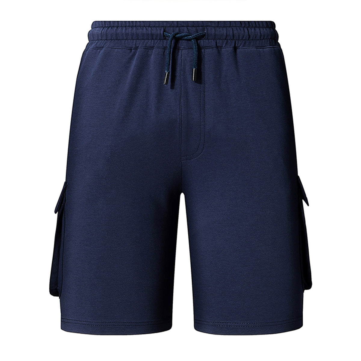 Men's drawstring sports five point casual shorts dark blue